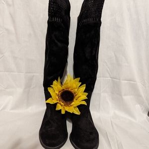 Black knee high boots